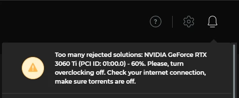 Too many rejected solutions message