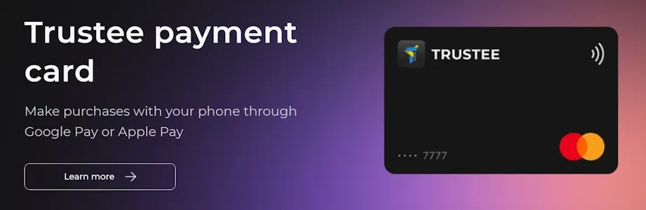 Trustee Plus is a mobile, electronic, multi-currency wallet offering instant transfers between users, digital asset conversion, withdrawals to bank cards, and a virtual card for payments.