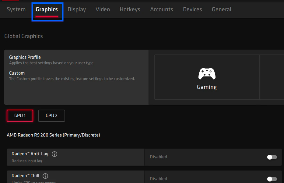 GPU selection