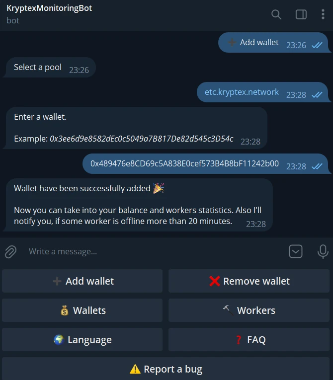 All done! Now the bot is ready to work!