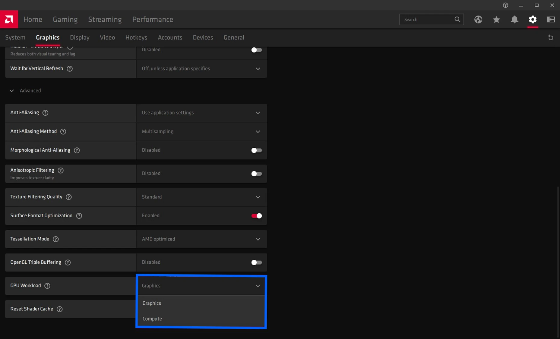 Enabling compute mode