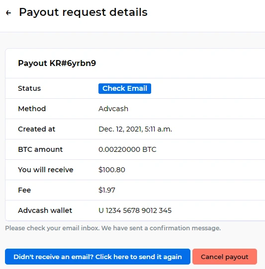 Click on the blue button below and request the email again