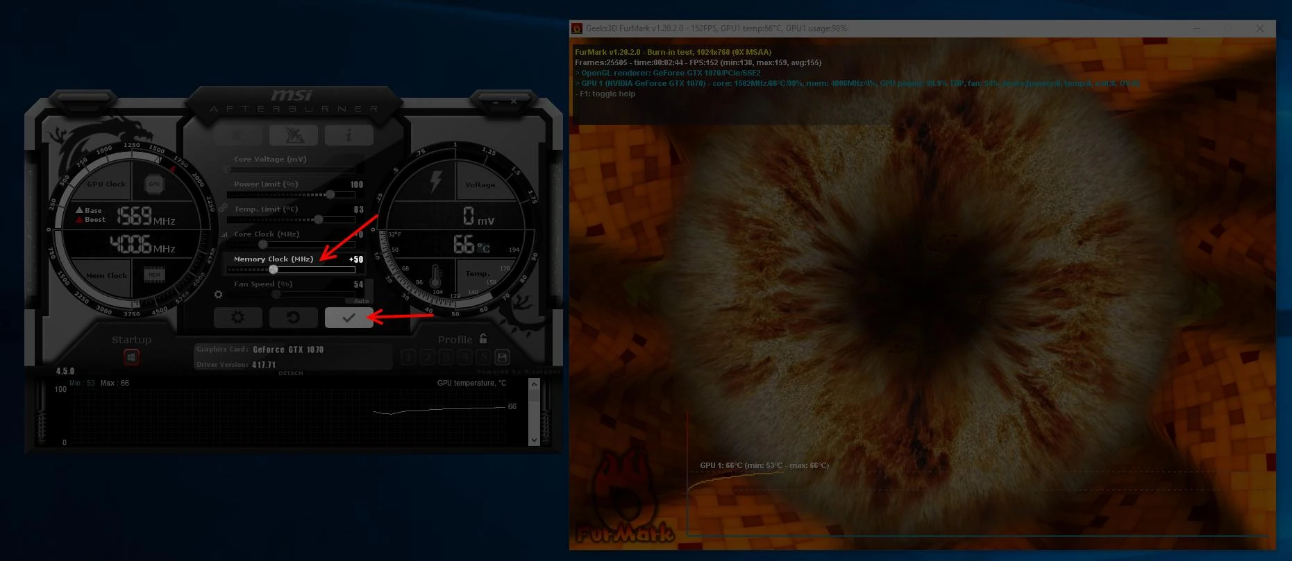 Overclocking memory using MSI Afterburner