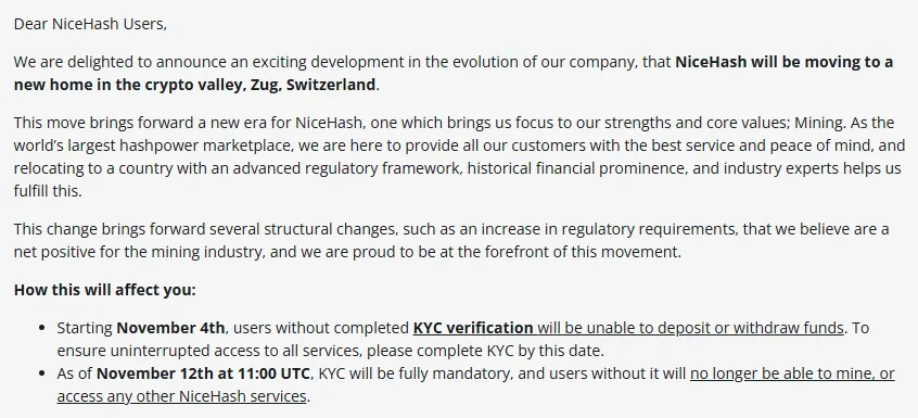 Appeal to miners from NiceHash