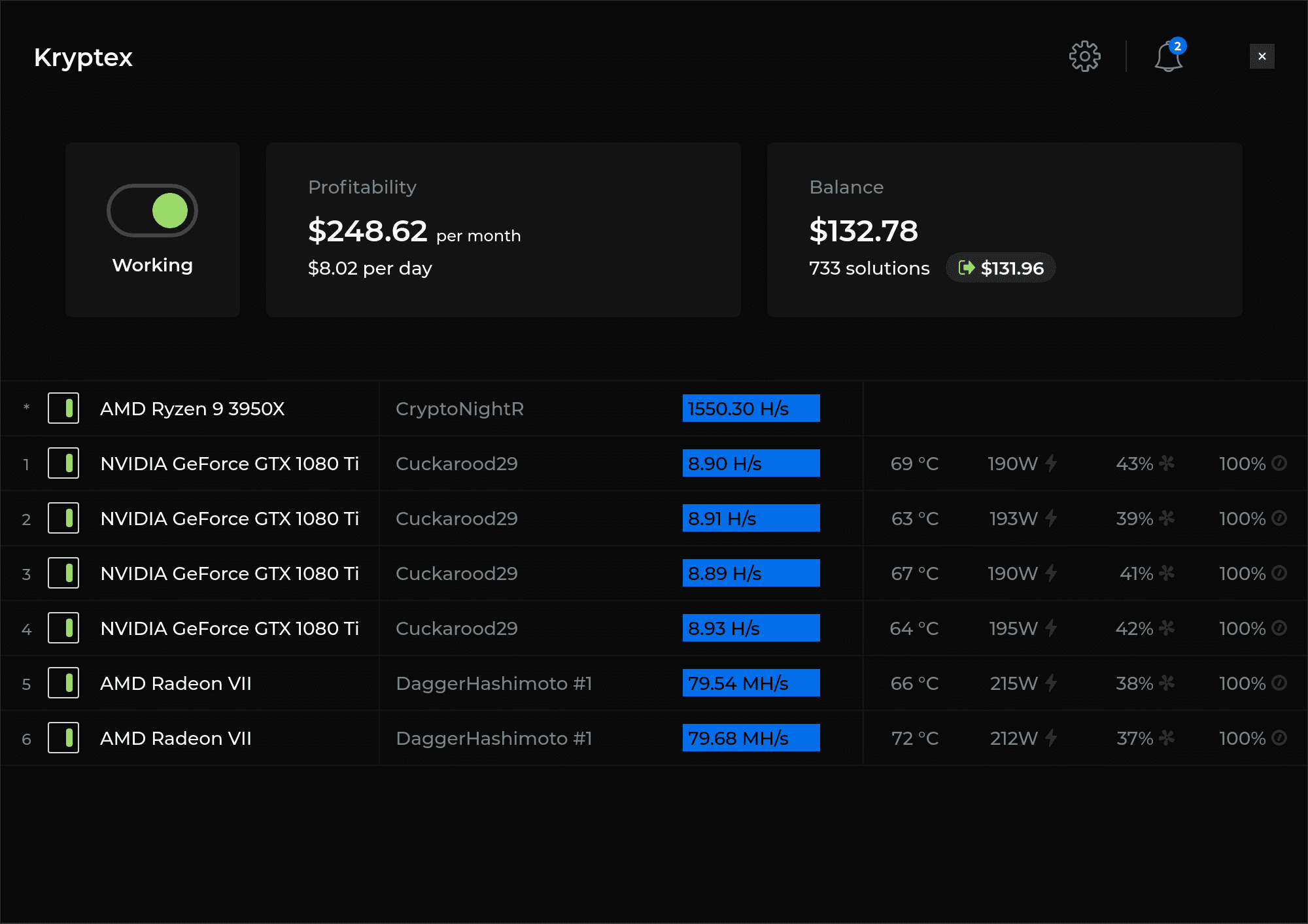 Kryptex PRO miner