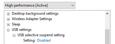 Prohibit USB Ports suspension