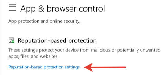 Protection settings