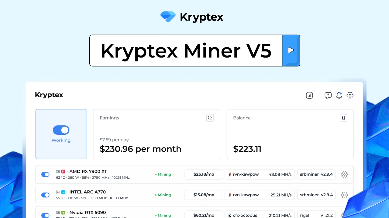 Mining with Kryptex is simple!